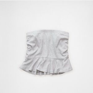 Aerie Light Gray Ribbed Peplum Cami